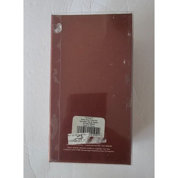 Lenox Christmas Porcelain Salt & Pepper Shaker: Stackable Santa and Chimney - Picture 4 of 6
